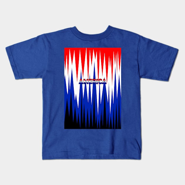 AMERICA Fourth Of July Abstract Kids T-Shirt by SartorisArt1